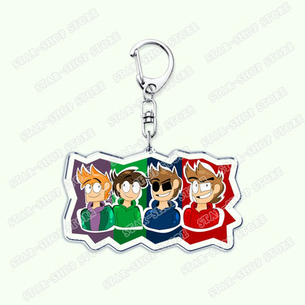 Cartoon Anime Eddsworld Tord Keychain Accessories Bag Comic Ringo Edds Meme Keyrings Jewelry Fans Friends Birthdays Gifts