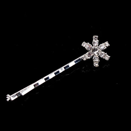 New Geometric Stars Moon Rhinestone Hair Clip Set Snowflake Star Bride Hairpins Women Side Clip Hair Barrettes Hair Jewelry Gift