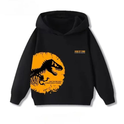 Spring Autumn Dinosaur Jurassic Park Printed Children Hoodies Loose Casual Hooded Sweatshirts for Boys and Girls Baby Clotthes