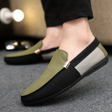 2025 Spring/Autumn New Arrivals: Fashionable Men's Shoes Large Colour Block Patchwork Loafers Versatile Stylish  Student Shoes