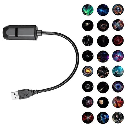 ☽Romantic Rotatable Galaxy Star Projector Portable USB LED Night Light Sleep Atmosphere Lamp Home Wedding Party Decoration