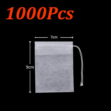 1000-100Pcs Disposable Tea Bags Empty Scented Tea Filter Bags Paper with Drawstring for Coffee Herb Loose Tea Kitchen Tools
