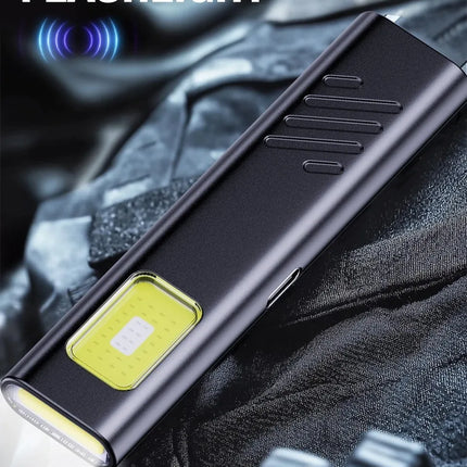 Emergency Portable Rechargeable Mini LED Keychain Flashlight 800LM Magnetic Pocket Torch Light for Work, Camping, Car Use