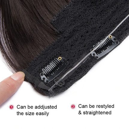 Real Human Hair Clip in Hair Extension Apply With Invisible Wire Natural Hair 5Clips 12-26Inch Fish Line Hair Extensions