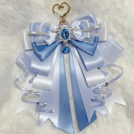 Cute Anime Ita Bag Accessories Rhinestone Multi-layered Bow Double Layer Ribbon Bow Pendant Keyring Attachment Convenient