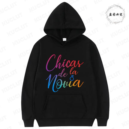 Women's Bachelorette Sweatshirts: Spanish Girls Single Farewell Pullover Hoodies, Future Bride & Bridesmaid for Bridal Shower