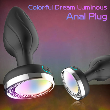 Remote Control Luminous Color Silicone Anal Plug Sex Toys Vibrator for Women 7 Vibration Butt Plug Female Masturbation Massager