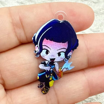 10PCS Cartoon Anime Characters Acrylic Charms Pendant For Jewelry Making DIY Keychain Earrings Accessories