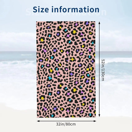 Pink Blush Leopard Spots Animal Print Beach Towels Oversized Soft High Absorbent Quick Dry Bath Towels Pool Towels Travel Beach