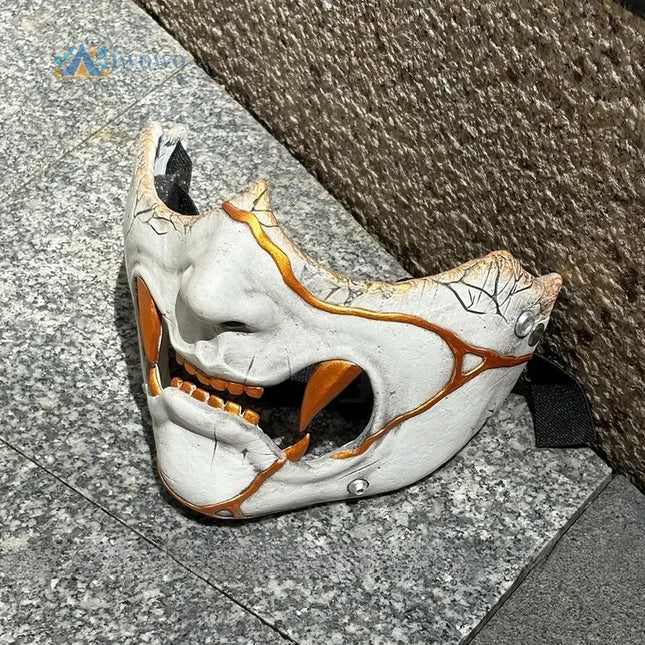Game Ghost of Yotei Atsu Mask Cosplay Props Half Face Samurai Mask Halloween Party Carnival Decoration For Men Women Accessories