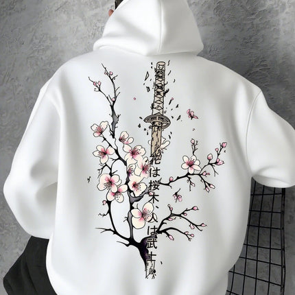 Japan Cherry Blossom Men Women Pullover Hoodie Street Casual Harajuku Y2K Retro Loose Sport Daily Autumn Winter Sweatshirt Top