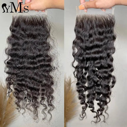 Burmese Curly Thin HD Lace Closure Only YMS Real Curly 4x4 5x5 6x6 Real HD Lace Closure Virgin Raw Hair Curly Closure Wholesale