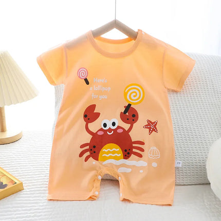 New Summer Baby Crawling Clothes  Newborn Children Jumpsuit Boy Baby Thin Girl Short-sleeved romper
