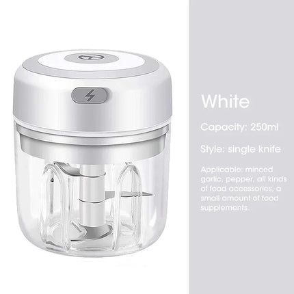 Electric Mini Garlic Chopper 100ML/250ML Food Chopper Garlic Mincer USB  Portable Small Food Processor for Vegetables