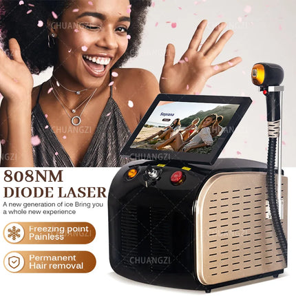 Painless Freezing Point 808nm Diode Laser Hair Removal Machine, Permanent Full Body Skin Rejuvenation Beauty Device