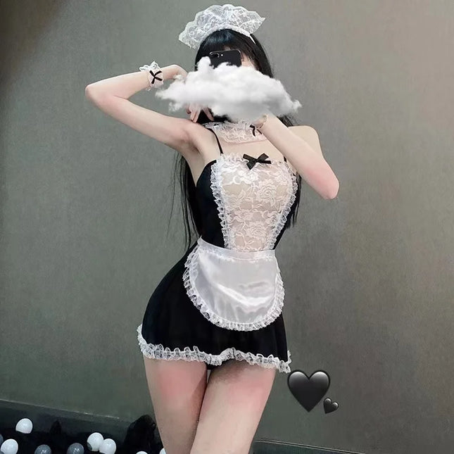 Maid Costume Lace Uniform Women Role Play Cosplay Halloween Party Stage Performance Festival Set