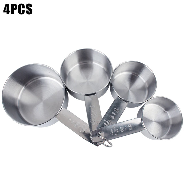 Stackable Measuring Cups and Spoons Set Baking Tools Stainless Steel Coffee Measuring Spoon Kitchen Accessories 1/4/6 PCS