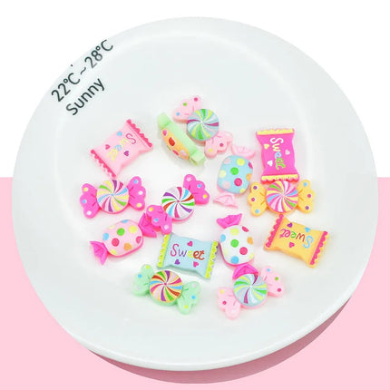 10pcs Slime Charms Soft Candy Resin Star Additives Supplies DIY Kit Filler Decor For Fluffy Clear Cloud Slime Clay 18mm