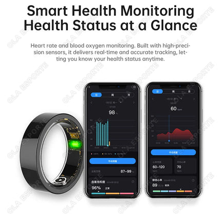 NEW Smart Ring Blood Pressure Heart Rate Sleep Monitoring Smartring IP68 & 5ATM Waterproof Multi-sport Mode Smartring Man Women