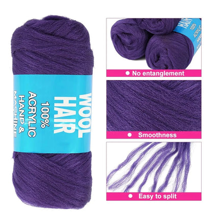 70G Twist Wraps/Roll 70g Black Brazilian Wool Hair Acrylic Yarn For African Synthetic Crochet Hair Jumbo Braids Braids