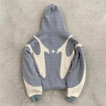 Harajuku Y2K Couple Zipper Hooded Coats Fashion Women Long Sleeve Retro American Hoodies Casual Letter Printed New Sweatshirts