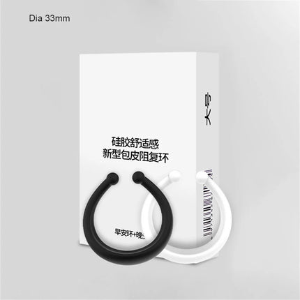 2PCS Silicone Male Foreskin Corrector Resistance Ring Delay Ejaculation Penis Rings Sex Toys for Men Daily/Night Cock Ring