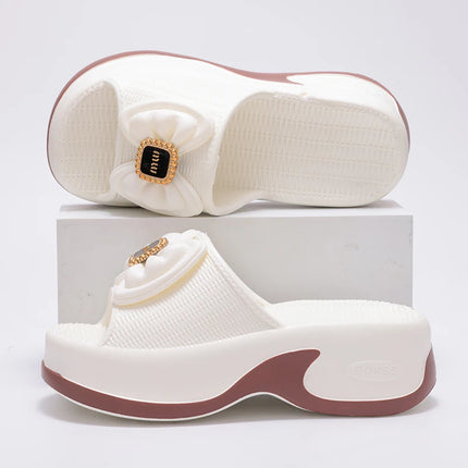 Eyriphy Size: 35-36 to 39-40 Women's Slippers Women High Heels Summer New Fashion Thick-soled Slippers Soft High-value Versatile