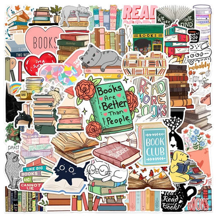 10/30/50PCS Cartoon Animal Reading PVC Sticker Aesthetic Decoration Scrapbooking Stationery School Supplies