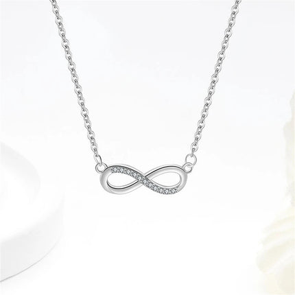 925 Sterling Silver Jewelry Set Inlaid Crystal Zircon Women's Mobius Loop Necklace Bracelet Earrings, Party Gift Jewelry