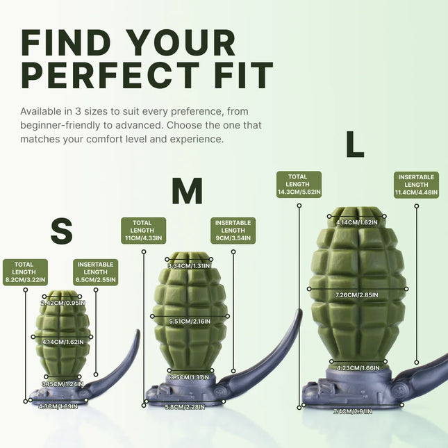 KORYM Hand Grenade-style Anal Plug Sex Adult Toys for Men and Women Pure Silicone Anal Expansion Toys Butt Plug with Protrusions