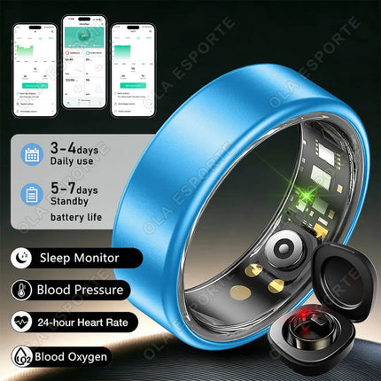 Ola Esporte Smart Ring Gestures Brush Video 5ATM Waterproof Remote Camera Heart Rate Blood Pressure Monitoring Sports Smartring