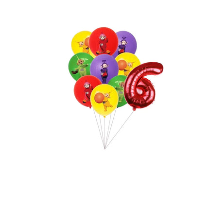 Teletubbies Theme Birthday Party Decoration Animation Plates Tablecloth Balloons Cake Decoration Kids Birthday Party Supplies