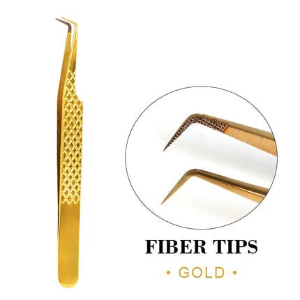 1pc Fiber Tip Tweezers Stainless Steel Straight Curved Nail Tools Volume Eyelash Accurate Tweezers Clip Set Makeup Tools