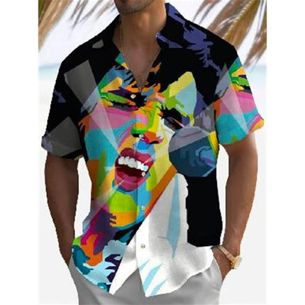 2024 Loose Breathable Hawaiian Shirt Men Clothing Top Character Men's Shirt Summer Casual Fashion Short Sleeved Shirt For Men