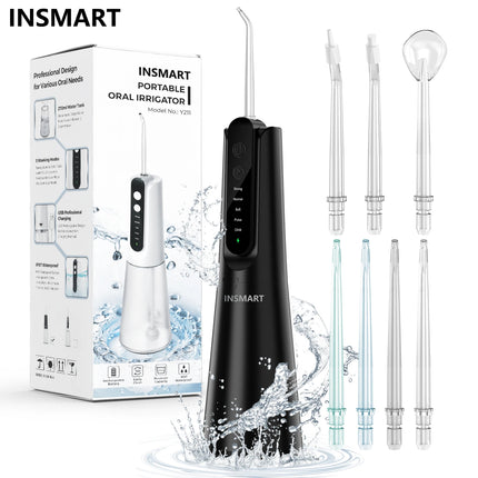 INSMART Water Flosser Dental Portable Oral Irrigator Water Flosser Teeth Whitening Waterproof Water Floss 270ML Teeth Cleaner