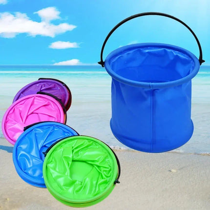 1pc Beach Sand Bucket Toy Collapsible Bucket Gardening Tool Outdoor Pool Play Tool Kids Summer Water Fun Toy Birthday Gift