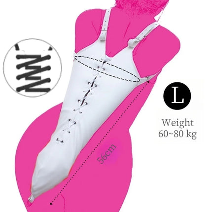BDSM Leather Long Arm Restraint Gloves with Adjustable Straps Zipper Closure Handcuffs for Couple Hand Bondage Adult Sex Toys