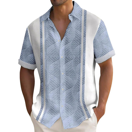 2024 New Men's Shirt Plaid Print Retro Lapel Short Sleeved Shirt Casual Vacation Men's Designer Designed Clothing in Plus Size