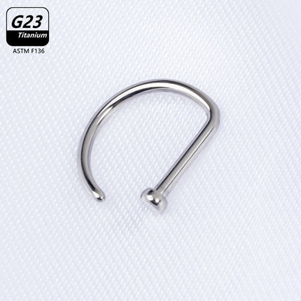 1Pcs 10Pcs G23 ASTM F136 Titanium D Shape Nose Piercing Ear Septum Earrings Studs Helix Stud Hoop Body Jewelry Wholesale
