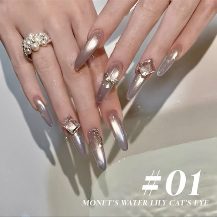 MIANEL 12ML 1-8PCS Lychee Green Lotus Ultra Sparkling Cat Eye Gel Polish High-Density Mirror Glass Bead 2025 Autumn New Arrival