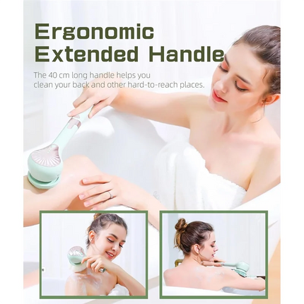 A88X Electric Body Brush Automatic Bath Brush USB Rechargeable Rotating Brush Waterproof Extended Handle For All Skin Types
