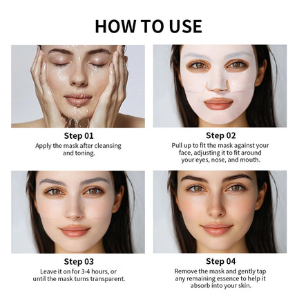 4pcs Collagen Deep Face Mask Hydrating Overnight Moisturizing Face Mask Pore Minimizing Plumping Travel Essentials Beauty Skinca