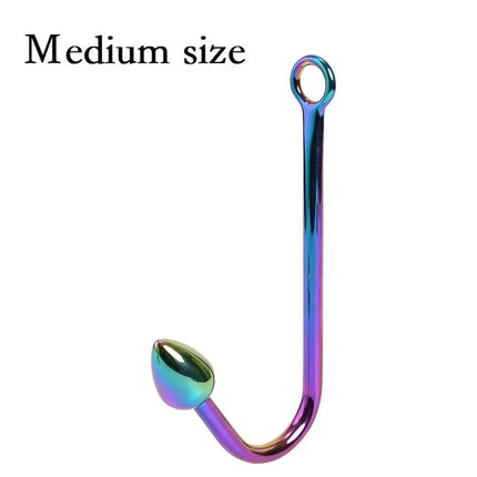Small medium large 3 balls set metal anal hook beads head butt plug dilator prostate massager insert bdsm sex toy for male