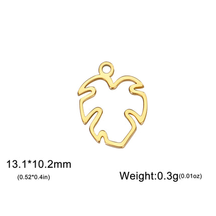 EUEAVAN 5pcs Stainless Steel Charms for Jewelry Making Leaves Lotus Flower Star Pendant Mini Charm Necklace Bracelet DIY Gifts