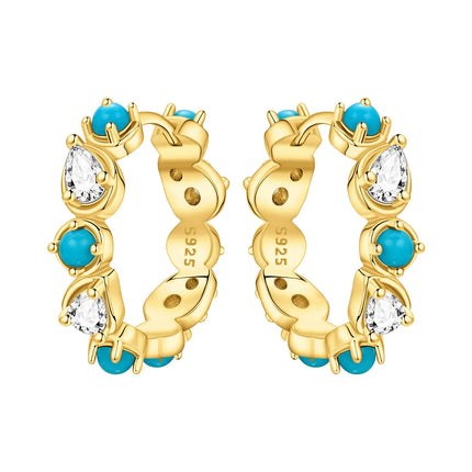 Original 2026 S925 Sterling Silver Zircon 18K Gold Lining Vintage Hoop Earrings for Women Birthday Party Wedding Gift Jewellery