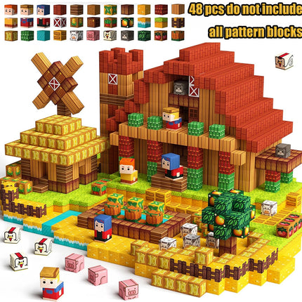 Magnetic Building Blocks New Mine World Magnetic Snow Ice Castle Construction Brick Cube STEM Boy Girl Children Toy Set Gift