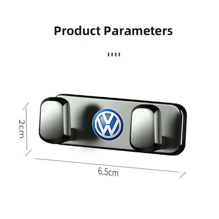 VW Logo Car Interior Accessories Zinc Alloy Storage Hooks For VW GTI Scirocco Polo Passat B5 B6 Golf Tiguan Jetta T-ROC Beetle