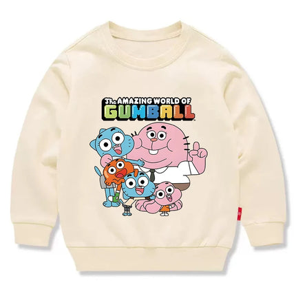 The Amazing World Of Gumball Printed Sweatshirts For Kids Clothes Boys Girls Pure Cotton Pullover Children's Basic Hoodies