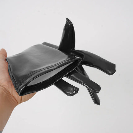 New Women Shiny Faux Leather unisex Black Long Gloves Men Latex Fetish Patent Leather Full Fingers Elbow Glove Cosplay Accessory
