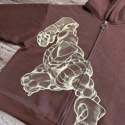 Harajuku Jojo Bizarre Adventure Hoodies Women DIO Zip Up Anime Hoodie Hip Hop Couples Y2k Street Sweatshirt Men Clothing